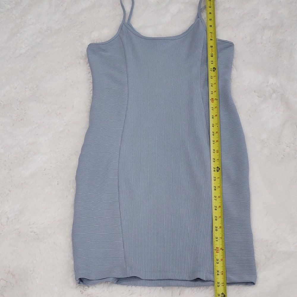 PAPAYA Light Blue Ribbed Mini Dress - Picture 9 of 13